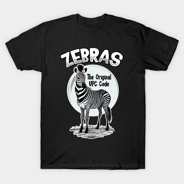 Zebras - The Original UPC Code T-Shirt by Graphic Duster